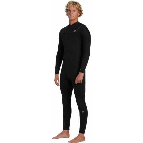2026 Billabong Mens Foil 4/3mm Chest Zip Wetsuit ABYW100244 - Black